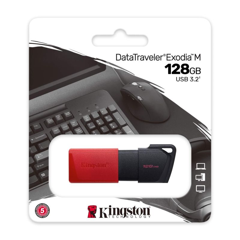 Флеш-память Kingston DataTraveler Exodia M, 128Гб, USB 3.2 gen.1 красный