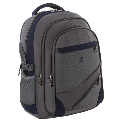 Рюкзак BRAUBERG «MainStream 1», 35 л, размер 45×32х19 см, ткань, серо-синий