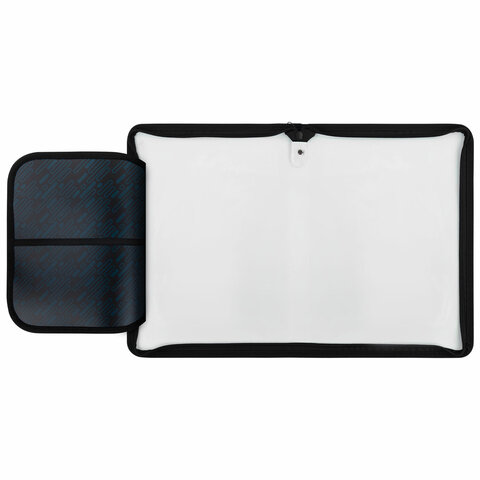 Папка для труда на молнии ЮНЛАНДИЯ А4, 1 отделение, откидная планка, органайзер, «Fire car»