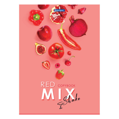Тетрадь А4, 80 л., BRAUBERG, скоба, клетка, обложка картон, «Mix»