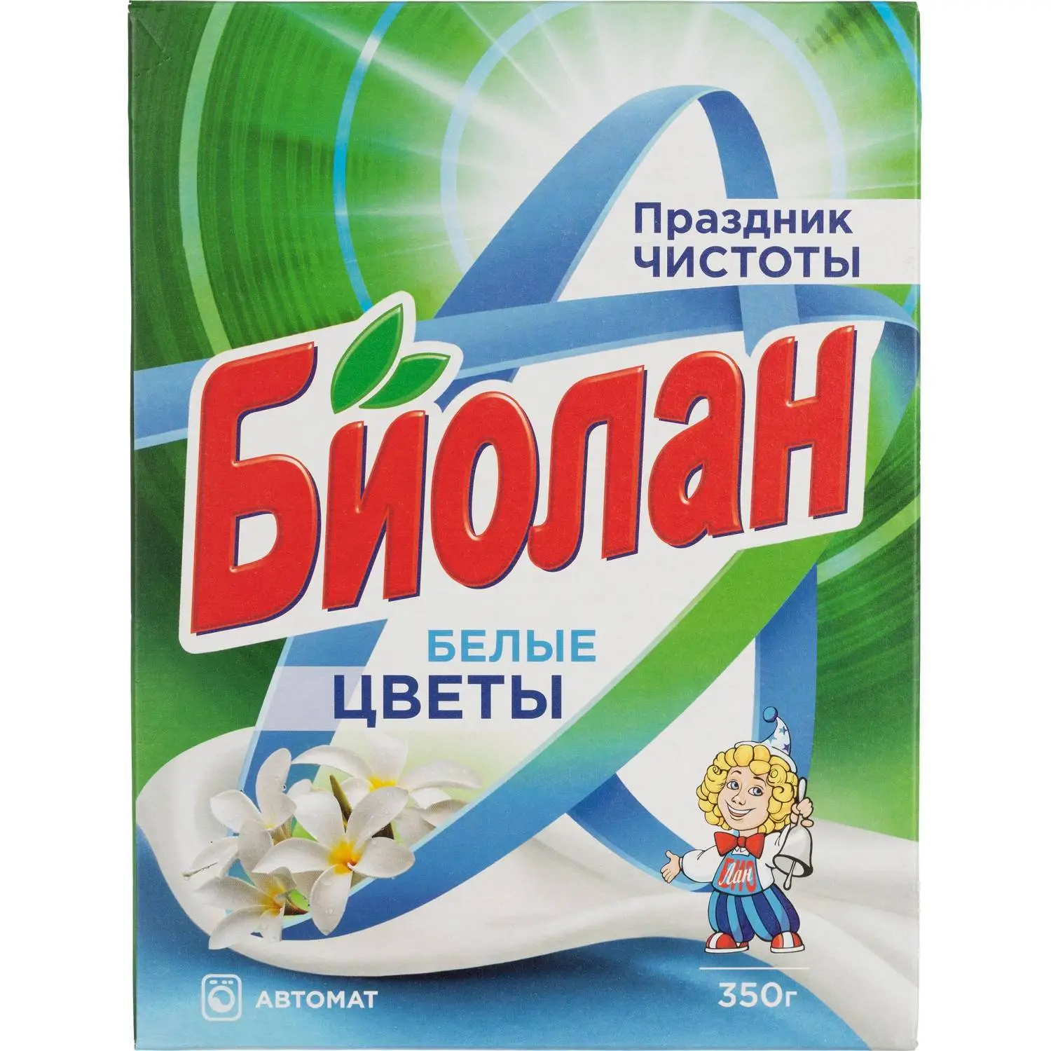 Порошок стиральный автомат Биолан Белые цветы 0.35 кг для белого белья