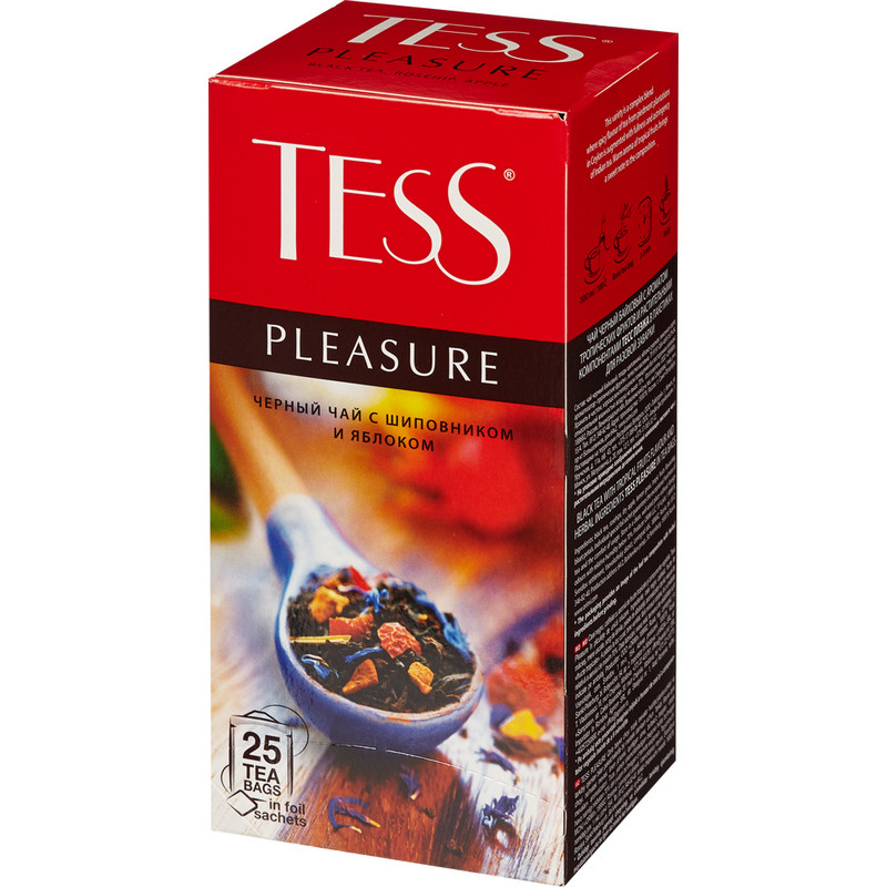 Чай черный ТЕSS Pleasure с фруктовыми добавками, 25 пакетиков