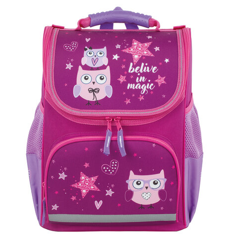 Ранец ПИФАГОР BASICс эргономичной спинкойSmart owls35×28х18 см229933