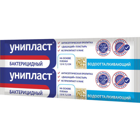 превью Лейкопластырь бактерицидный УНИПЛАСТ, полоска 1.9×7.2 см, пленочная основа