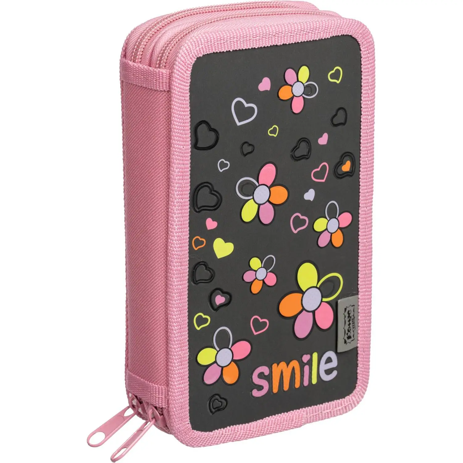 превью Пенал двухсекционный Комус Класс Smile розовый