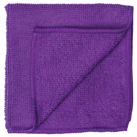 Салфетки универсальные, КОМПЛЕКТ 12 шт., микрофибра, 25×25 см (4 оранжевые, 4 розовые, 4 фиолетовые), ЛЮБАША