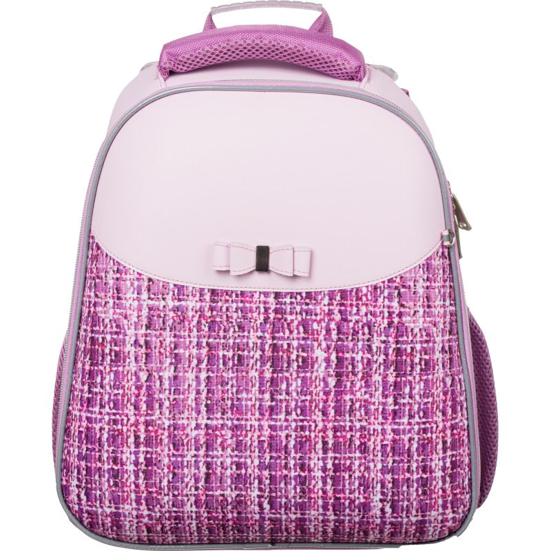 Ранец №1School Basic Fashion твид розовый, 2 отд., эргоном. спинка