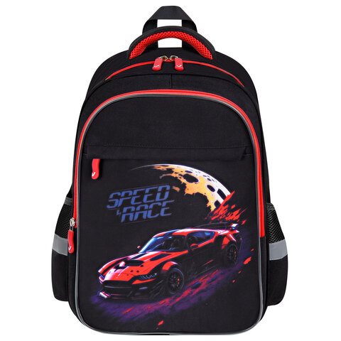 Рюкзак BRAUBERG FAVOUR, 2 отделения, 3 кармана, «Moon car», 40×29х15 см
