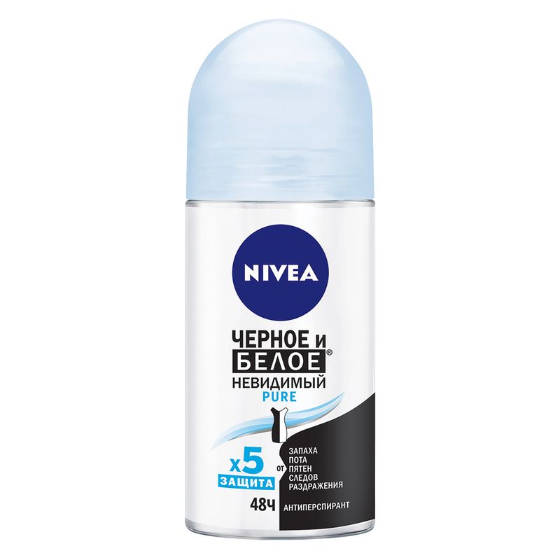 Дезодорант-антиперспирант Nivea Черное и Белое Pure 50 мл арт. 1244363 ...
