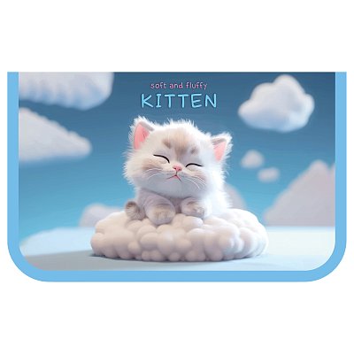 Пенал 1 отделение, 200×130 ArtSpace «Kitten», две откидные секции, ткань