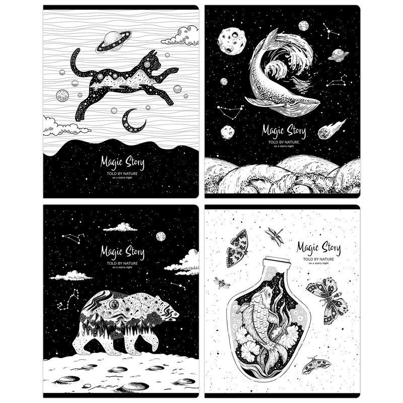 превью Тетрадь 48л., А5, клетка BG «Magic story», выб. лак