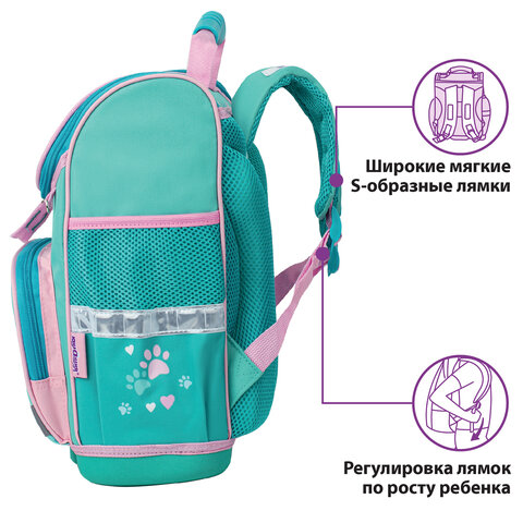 Ранец ЮНЛАНДИЯ «WISE» для начальной школыSoft paws37×29х15 см229946