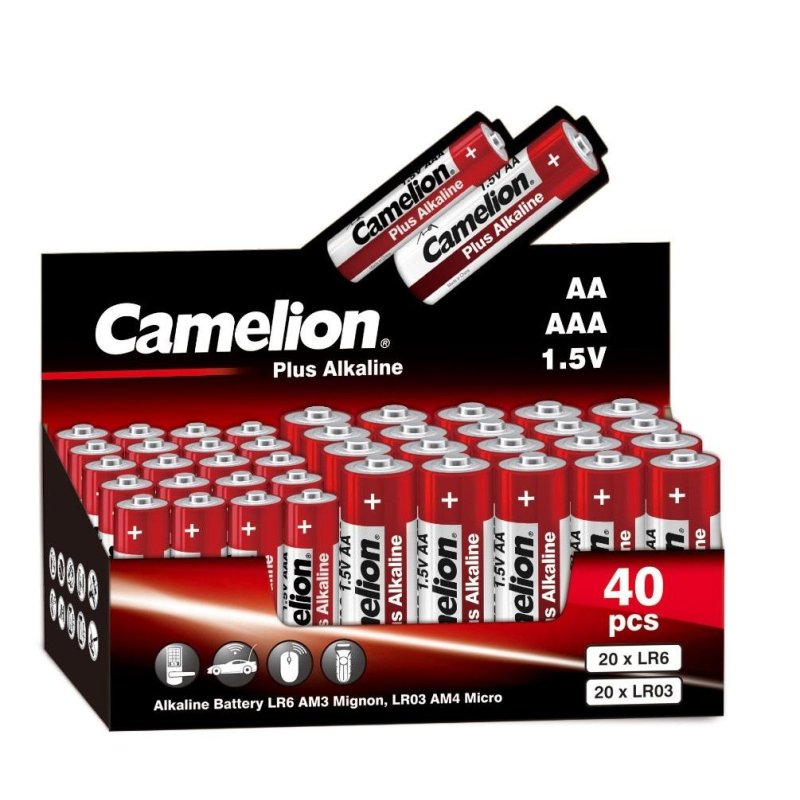 превью Батарейка Camelion Plus Alkaline COMBO40 40шт/бл 20LR6 + 20LR03-CB(14981)