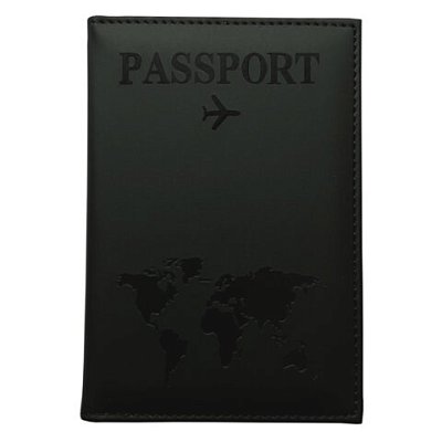 Обложка для паспорта «Passport map»экокожа soft-touchчернаяSTAFF238760