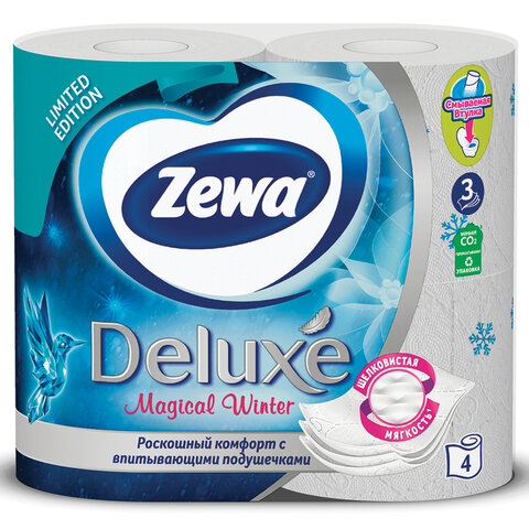 Бумага туалетная ZEWA Deluxe 3-сл.белая 3228 4рул./уп.