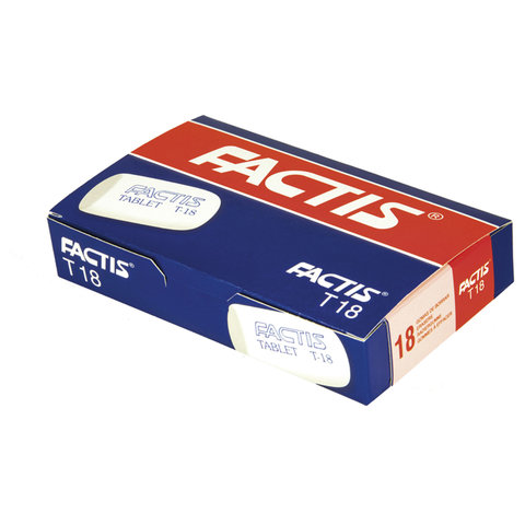 Резинка стирательная FACTIS Tablet T 18 (Испания), скошенный край, 45×28×13 мм, синтетический каучук