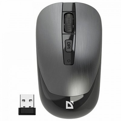 Мышь беспроводная DEFENDER Wave MM-995, USB, 3 кнопки+1 колесо-кнопка, оптическая, серая