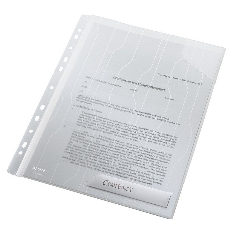 Папка-уголок CombiFile прозрачная 200 мкм (3 штуки в упаковке)