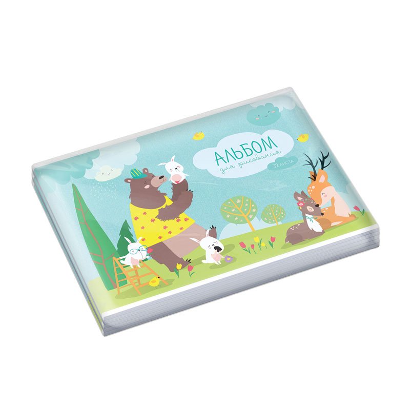 Альбом для рисования 32л., А4, на скрепке ArtSpace «Животные. Cute animals»