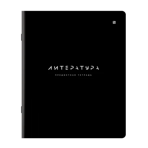 превью Тетрадь предметная BLACK MODE 48 л., пластиковая обложка, ЛИТЕРАТУРА, линия, подсказ, BRAUBERG