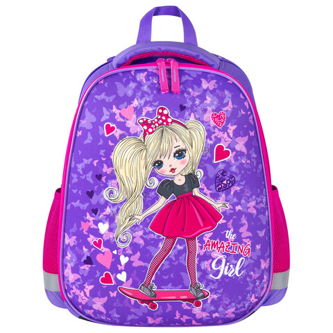 Ранец ПИФАГОР EVA BASIC, 1 отделение, эргономичная спинка, «Amazing girl», 39×30х16 см