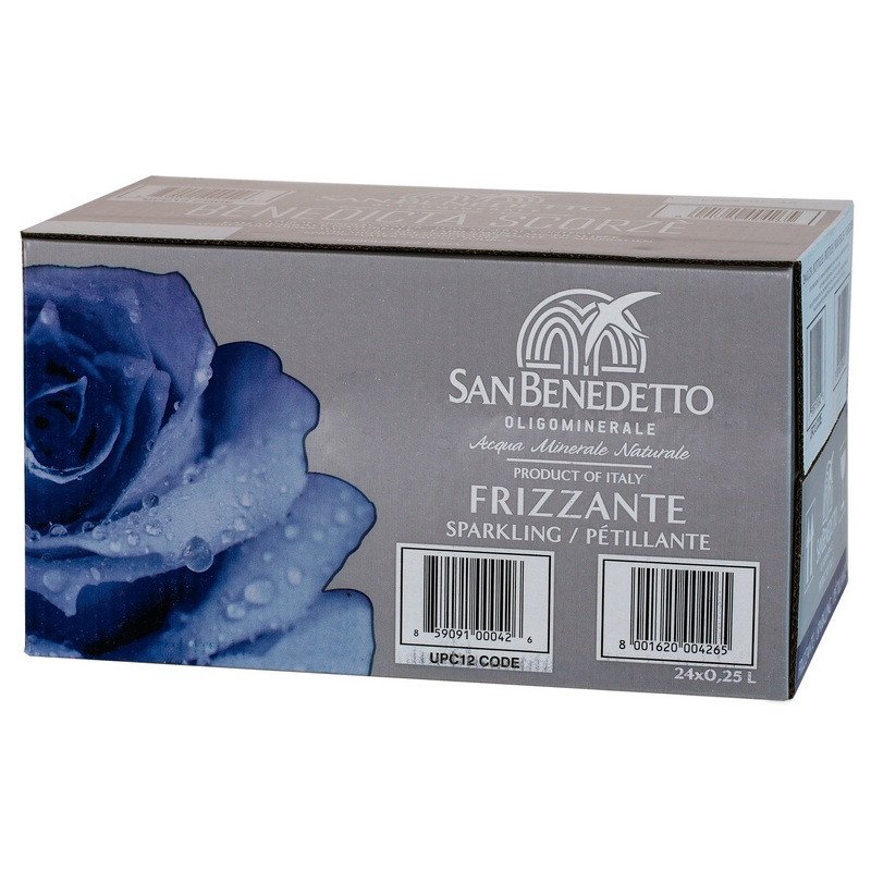 Вода минеральная San Benedetto газированная 0.25 л (24 штуки в упаковке)