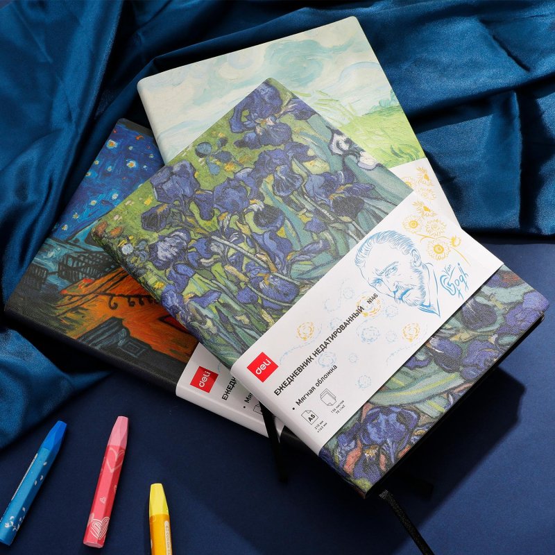 Ежедневник недатированный Deli VG, A5.136л Ван Гог Терраса кафе CN146-Blue