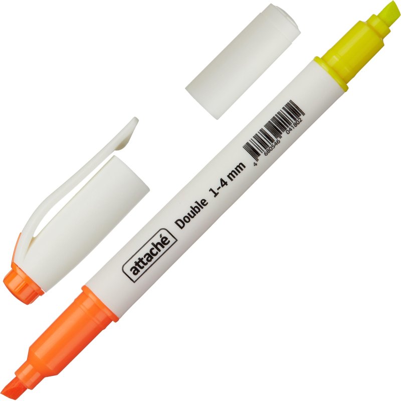 Текстовыделитель Attache Double желтый/оранжевый (толщина линии 1-4 мм ...