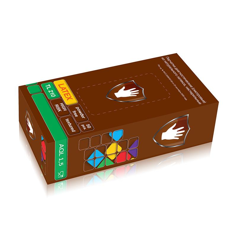 Перчатки латекс., н/с, н/о, S&C High Risk TL210/ DL210 (L)25пар/уп, ПС