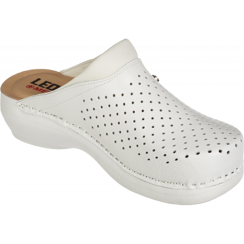 Сабо женские Leon MED100 ПУ из натуральной кожи белые размер 41