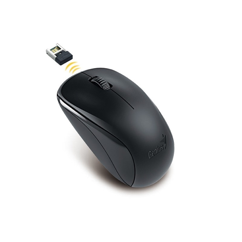Мышь беспроводная оптическая GENIUS NX-7000, USB, 2 кнопки + 1 колесо-кнопка, чёрный