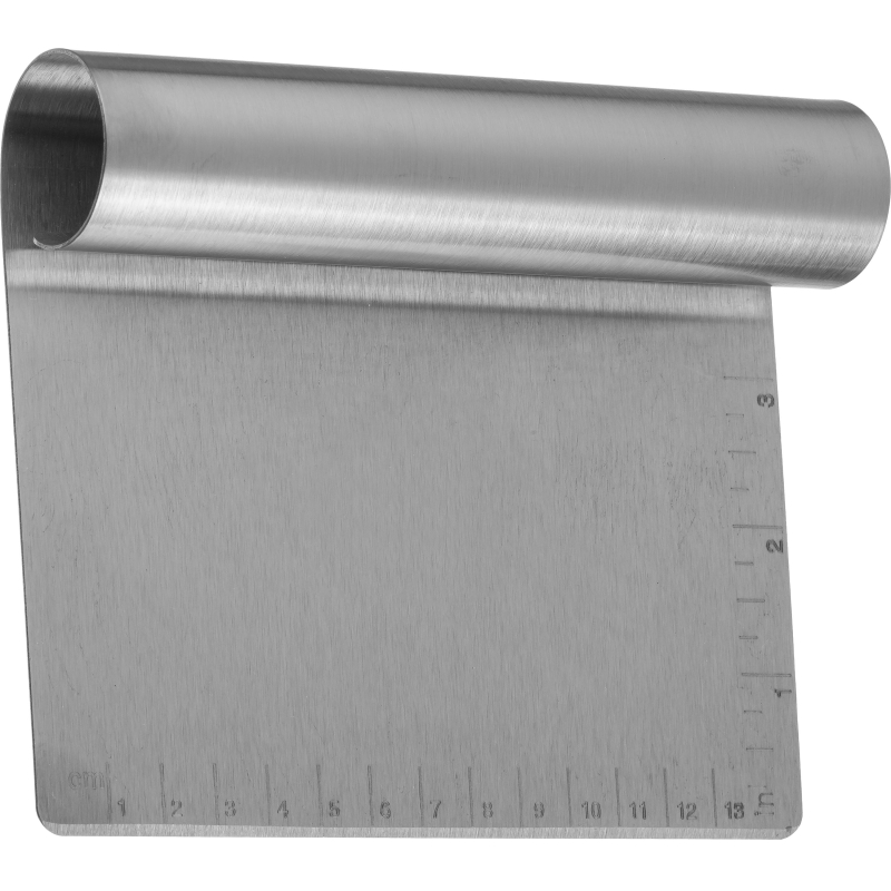 Скребок для теста h=12 см. раб. часть 15×8 см. нерж. со шкалой MGsteel,70409