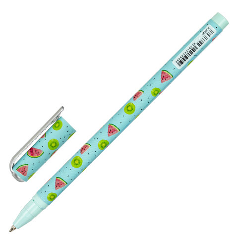 Ручка шариковая BRAUBERG SOFT TOUCH STICK «JUICY FRUIT», СИНЯЯ, мягкое покрытие, узел 0.7 мм