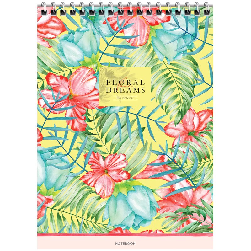 Блокнот А5 80л. на гребне ArtSpace «Цветы. Floral dreams», твердая подложка