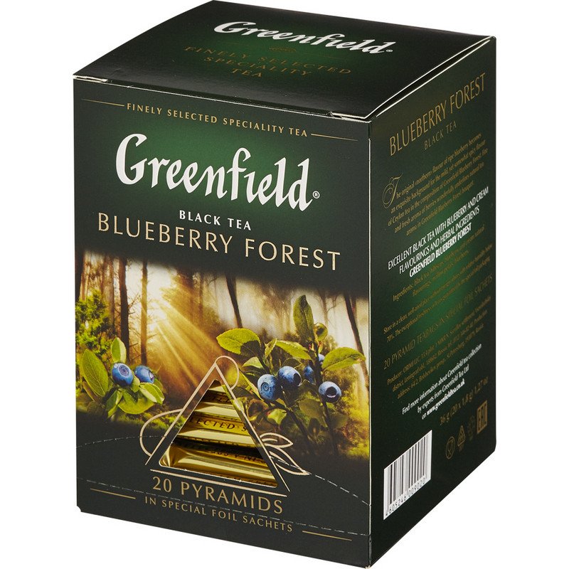 Чай Greenfield Blueberry Forest пирамидки (черный, фольгир., 20пак/уп ...