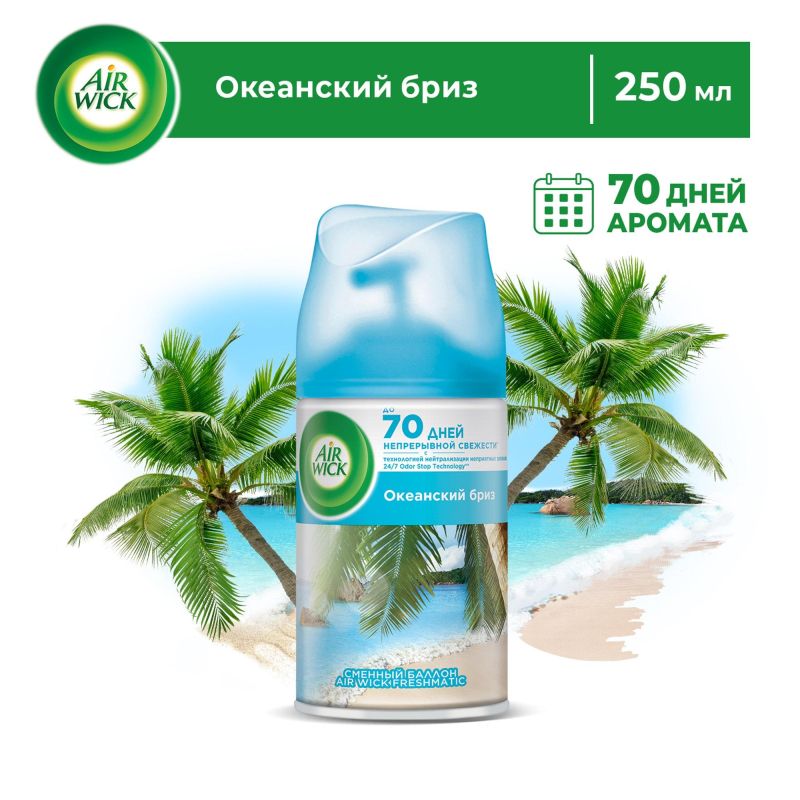 Освежитель воздуха автоматический наб Air Wick+смен бал Океанский бриз