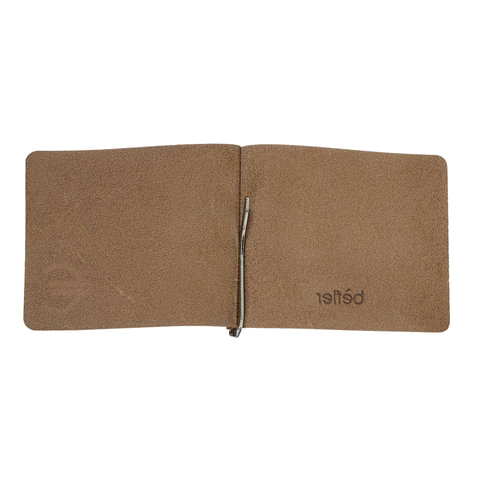 Зажим для купюр BEFLER «Classic», натуральная кожа, тисненение, 105×86 мм, коньяк