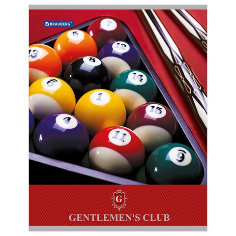 Тетрадь 48 л. BRAUBERG, клетка, обложка + УФ лакирование, «Gentlemens Club» («Клуб джентельменов»), 5 видов