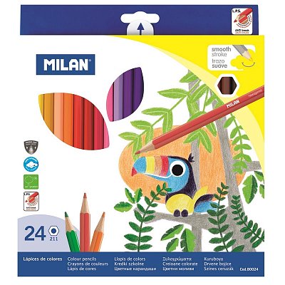 Карандаши цветные Milan 24 цвета шестигранные