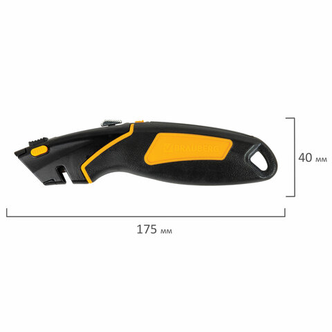 Нож универсальный мощный цинковый BRAUBERG METALLIC PROавтофиксаторрезиновые вставки238738