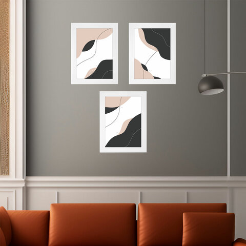 Рамка 21×30 см небьющаяся, КОМПЛЕКТ 3 шт., багет 29 мм, МДФ, BRAUBERG «Basic», белая