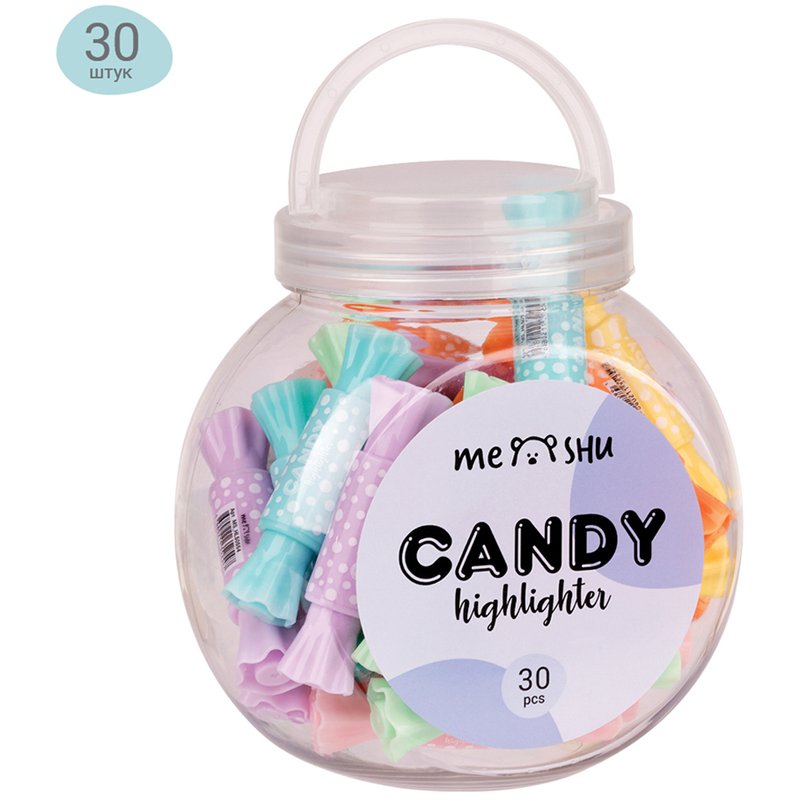 Текстовыделитель двусторонний MESHU «Candy», мини, ассорти, пулевидный/скошенный, 2/4мм