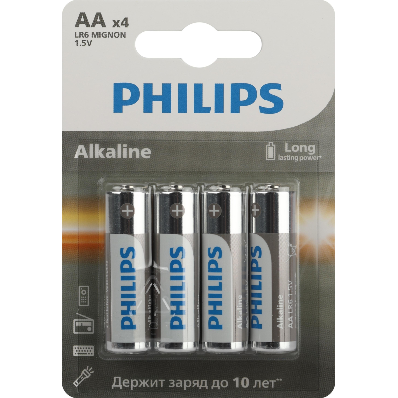 Батарейка Philips Entry АА LR6-4BL/LR6A4B/51 алкалин. 1.5v 4 шт/уп