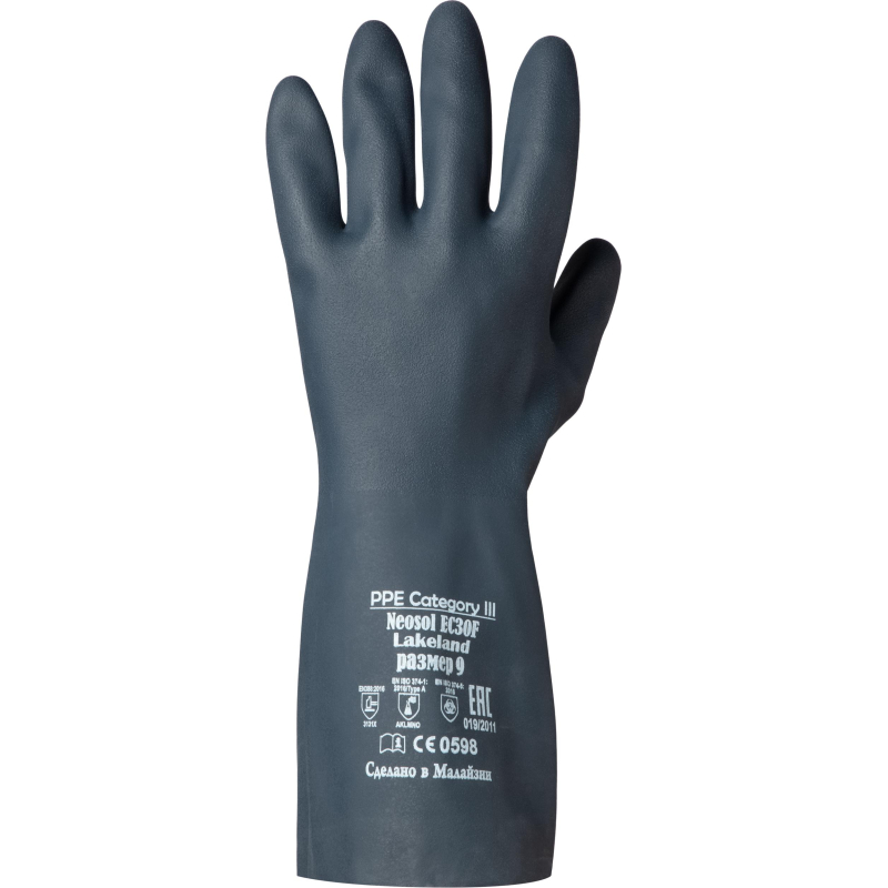 Перчатки защитные неопрен Lakeland Neosol EC30F цв. черный р.10