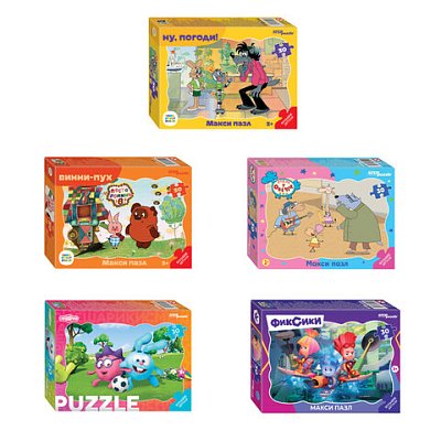 Пазл картонный 30 элементов«МАКСИ-ПАЗЛЫ»АССОРТИполе 27×18 см
