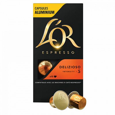 Кофе в алюминиевых капсулах L'OR «Espresso Delizioso» для кофемашин Nespresso, 10 шт. х 52 г