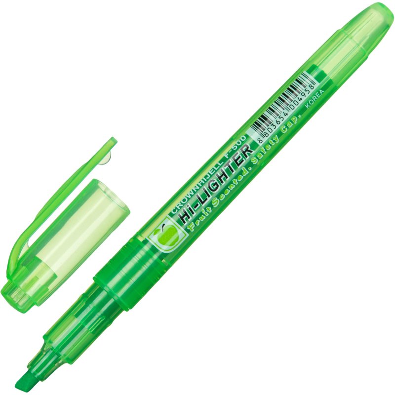Набор текстовыделителей Crown «Multi Hi-Lighter Aroma» 6цв., 1-4мм, ароматиз., чехол с европодвесом