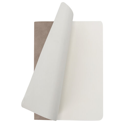 Тетрадь 60 л. без линовки обложка кожзам под замшу, сшивка, B5 (179×250мм), СЕРЫЙ, BRAUBERG CAPRISE