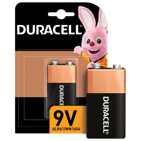превью Батарейка Duracell F8/КРОНА/6LR61, 9В, алкалиновая, 1 шт. в блистере