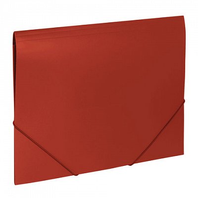 Папка на резинках BRAUBERG «Office», красная, до 300 листов, 500 мкм